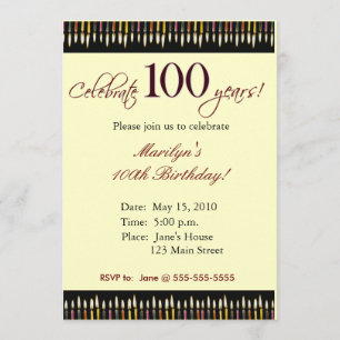 100 Year old Birthday party invitation