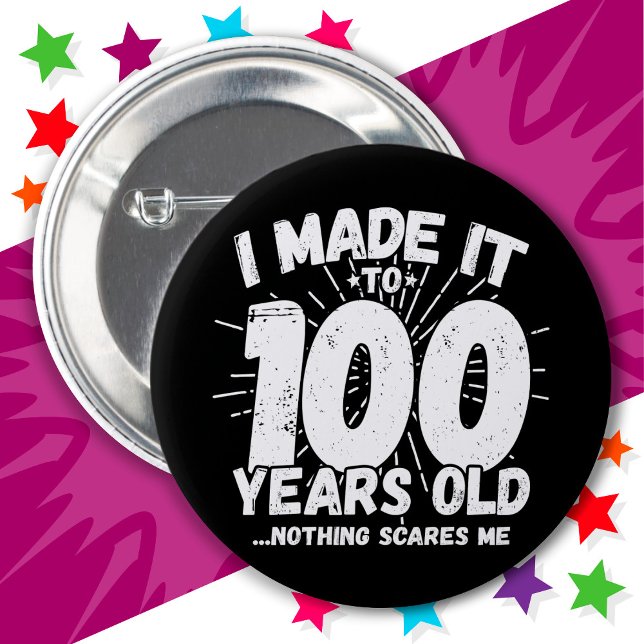 100 Year Old Sarcastic Meme Funny 100th Birthday Button (Creator Uploaded)