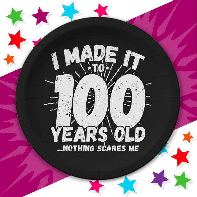 100 Year Old Sarcastic Meme Funny 100th Birthday Paper Plates (Creator Uploaded)