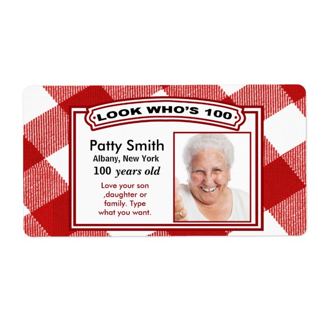 100 Year Old Sticker Labels - Easy to Customize (Front)