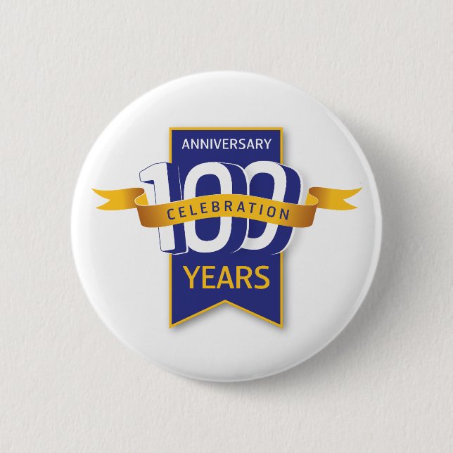 100 Years Anniversary Design Button (Front)