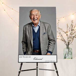 100 Years Birthday Male Stylish Photo  Foam Board