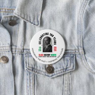 100 Years Centennial Woodson Black History Month Button