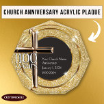 100 Years Church Anniversary Award Plaque<br><div class="desc">The 100 Years Church Anniversary Award Plaque is a beautifully crafted piece that celebrates a century of faith, community, and spiritual growth. Designed with a majestic gold accent hue, this plaque radiates elegance and reverence, making it a perfect centerpiece for any church celebration. The plaque features a striking contrast of...</div>