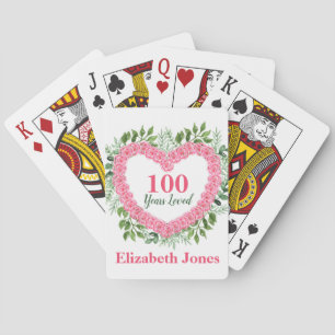 100 Years Loved 100th  Birthday Playing Cards