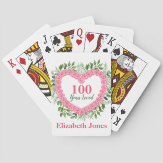 100 Years Loved 100th  Birthday Playing Cards