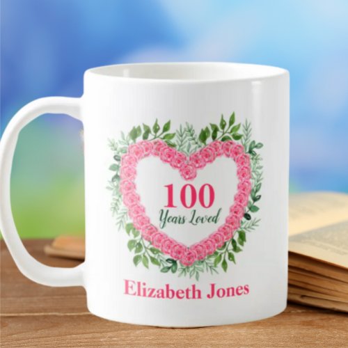 100 Years Loved Personalized 100th Birthday Mug