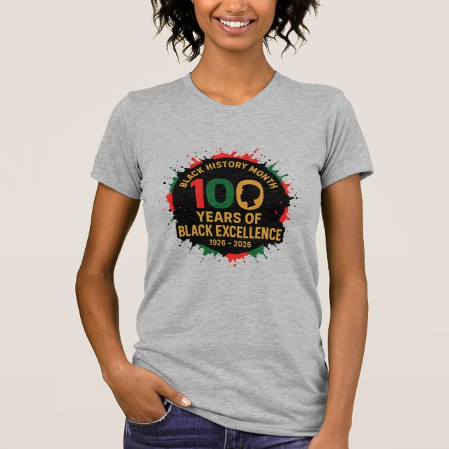 100 Years of Black Excellence – Black Pride T-Shirt (Front)