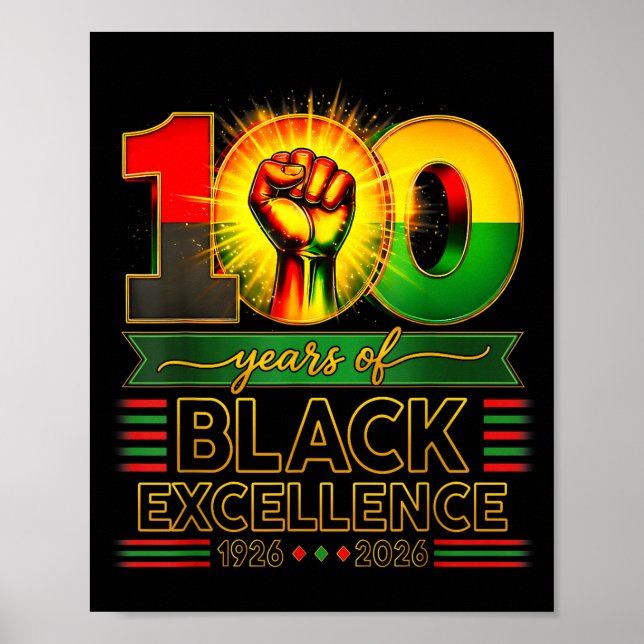 100 Years Of Black Excellence Centennial Black His Poster (Front)
