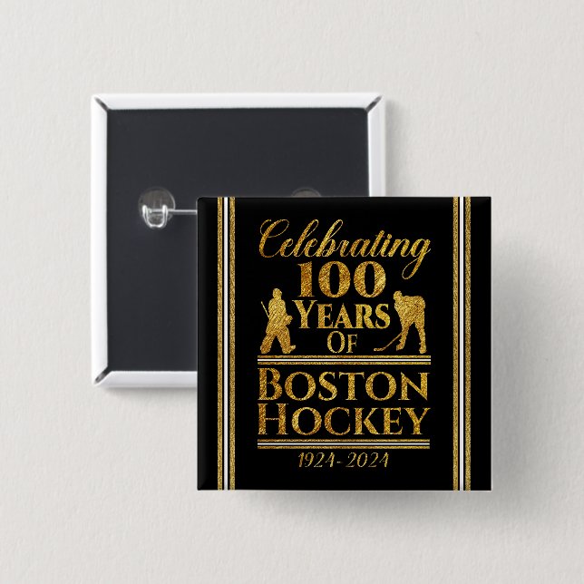 100 Years Of Boston Hockey Button (Front & Back)