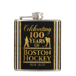 100 Years Of Boston Hockey Flask