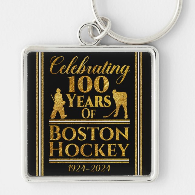 100 Years Of Boston Hockey Keychain (Front)
