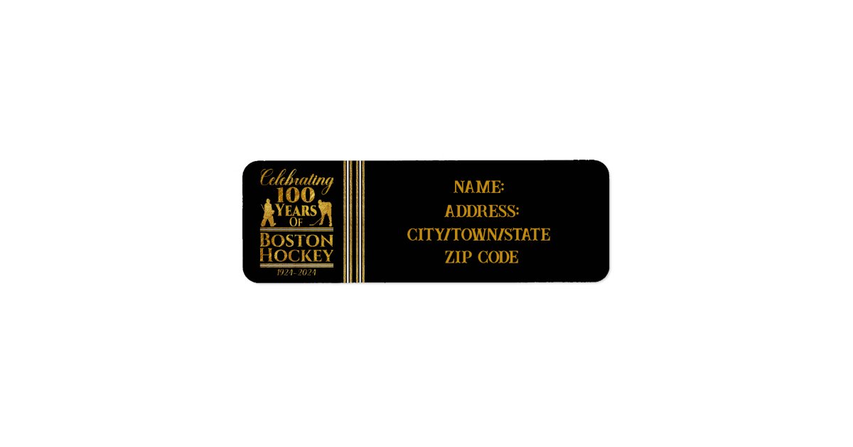 100 Years Of Boston Hockey Label | Zazzle