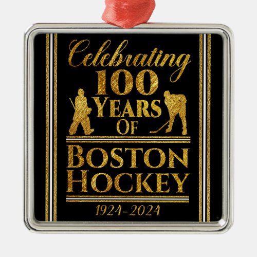 100 Years Of Boston Hockey Metal Ornament