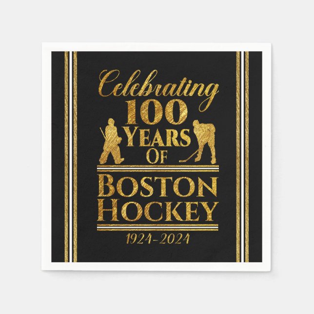 100 Years Of Boston Hockey Napkins (Front)