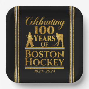 100 Years Of Boston Hockey Paper Plates