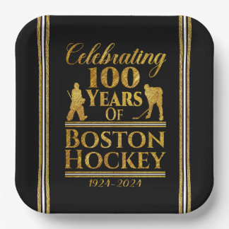100 Years Of Boston Hockey Paper Plates
