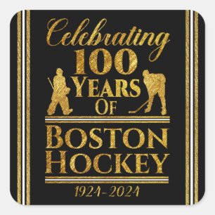 100 Years Of Boston Hockey Square Sticker