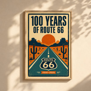 100 Years of Route 66 Centennial Litho Poster