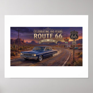100 Years Of Route 66 Poster