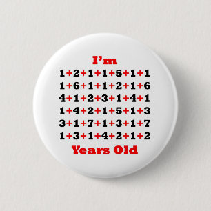 100 Years old! Blk Red Button