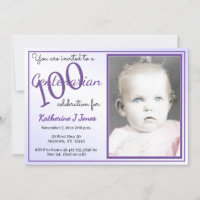 100 Yrs Centenarian Birthday Party Purple/White