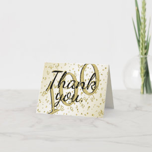 100 Yrs Centenarian Thank You Black/Gold Text Card