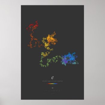 100k Digits Of Euler's Number (dark) Poster by creativ82 at Zazzle