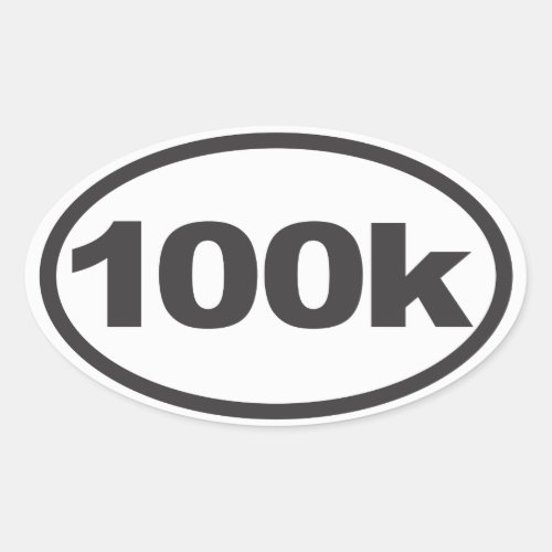 100K Ultra Oval Running Decal Oval Sticker