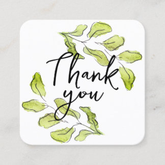100pcs. Thank you cards with watercolor leafs