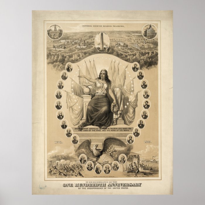 100th Anniversary of American Independence 1876 Poster