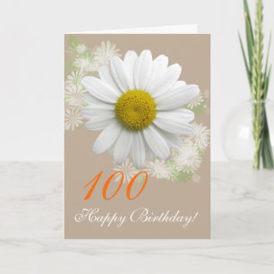 100th/Any age Birthday White Daisy Card