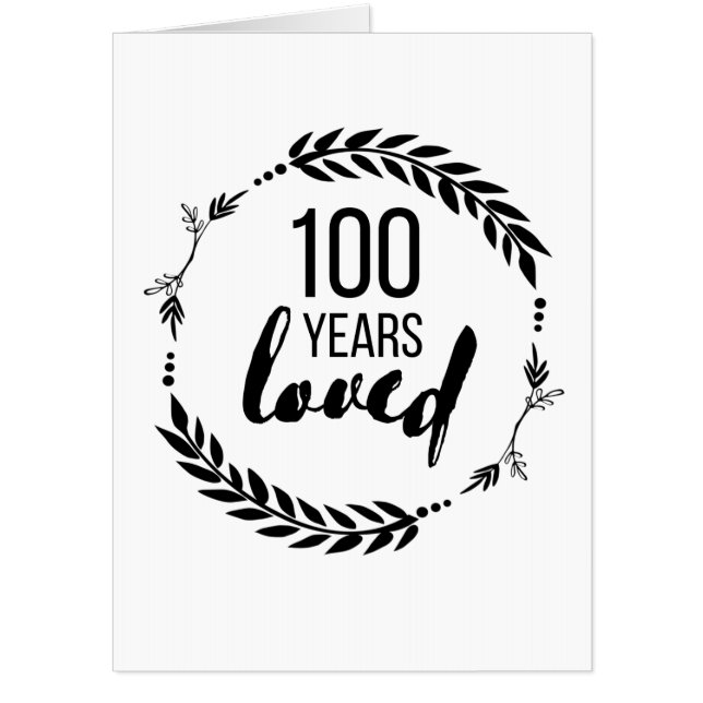 100th Birthday 100 Years Loved Since 1921 Card (Front)