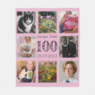100th birthday 100 years old hundredth centenarian fleece blanket