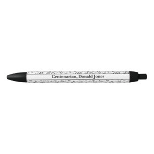 100th Birthday Age Number Pattern Black/Whlte Pen