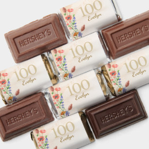 100th Birthday Assorted - Golden Wildflower Design Hershey's Miniatures