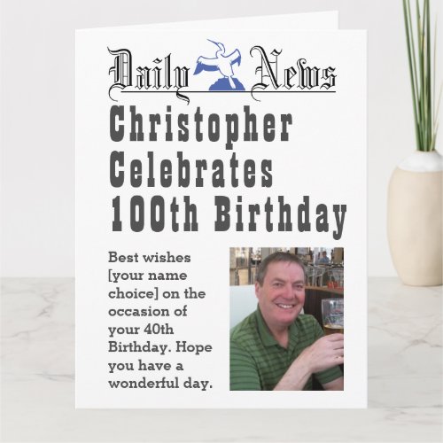 100th Birthday _ Birthday Card to Personalize