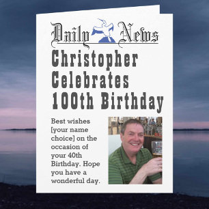 100th Birthday - Birthday Card to Personalize