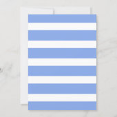 100th Birthday Blue Striped Floral Dinner Party Invitation (Back)