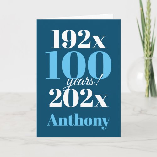 100th Birthday Blue Typography
