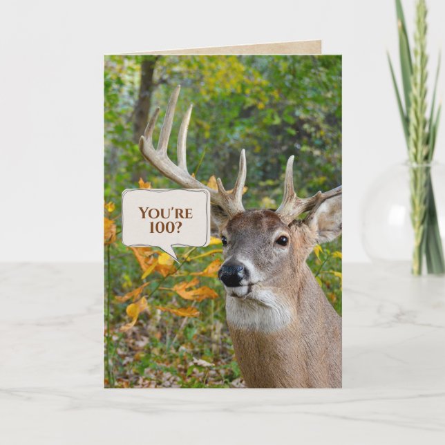 100th birthday buck in woods card (Front)