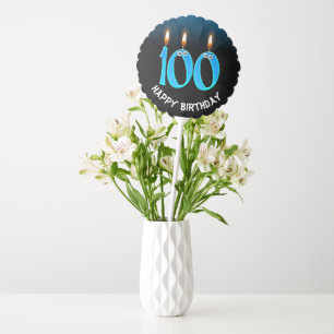 100th Birthday Candles with Eyeballs Balloon