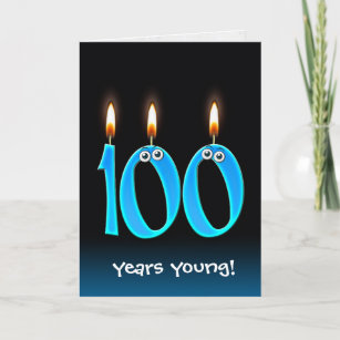 100th Birthday Candles with Eyeballs Card