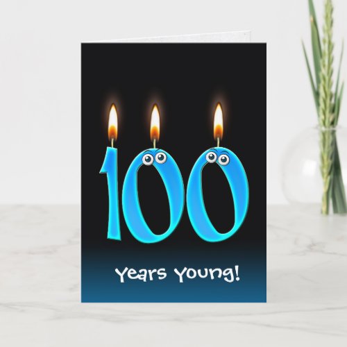 100th Birthday Candles with Eyeballs Card