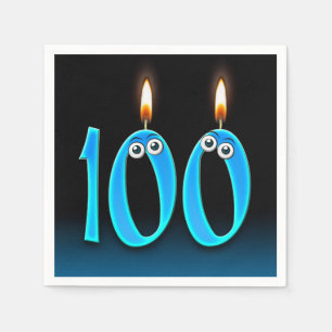100th Birthday Candles With Eyeballs Napkins