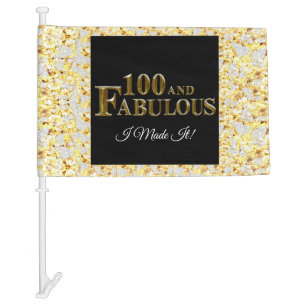 100th Birthday Car Flag