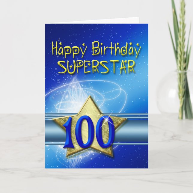 100th Birthday card for Superstar (Front)