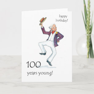 100th Birthday Card - Man Dancing!