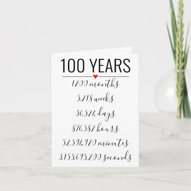 100th Birthday Card, milestone, retirement Invitation (Front)