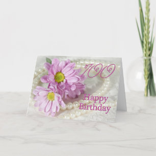 100th Birthday card with daisies